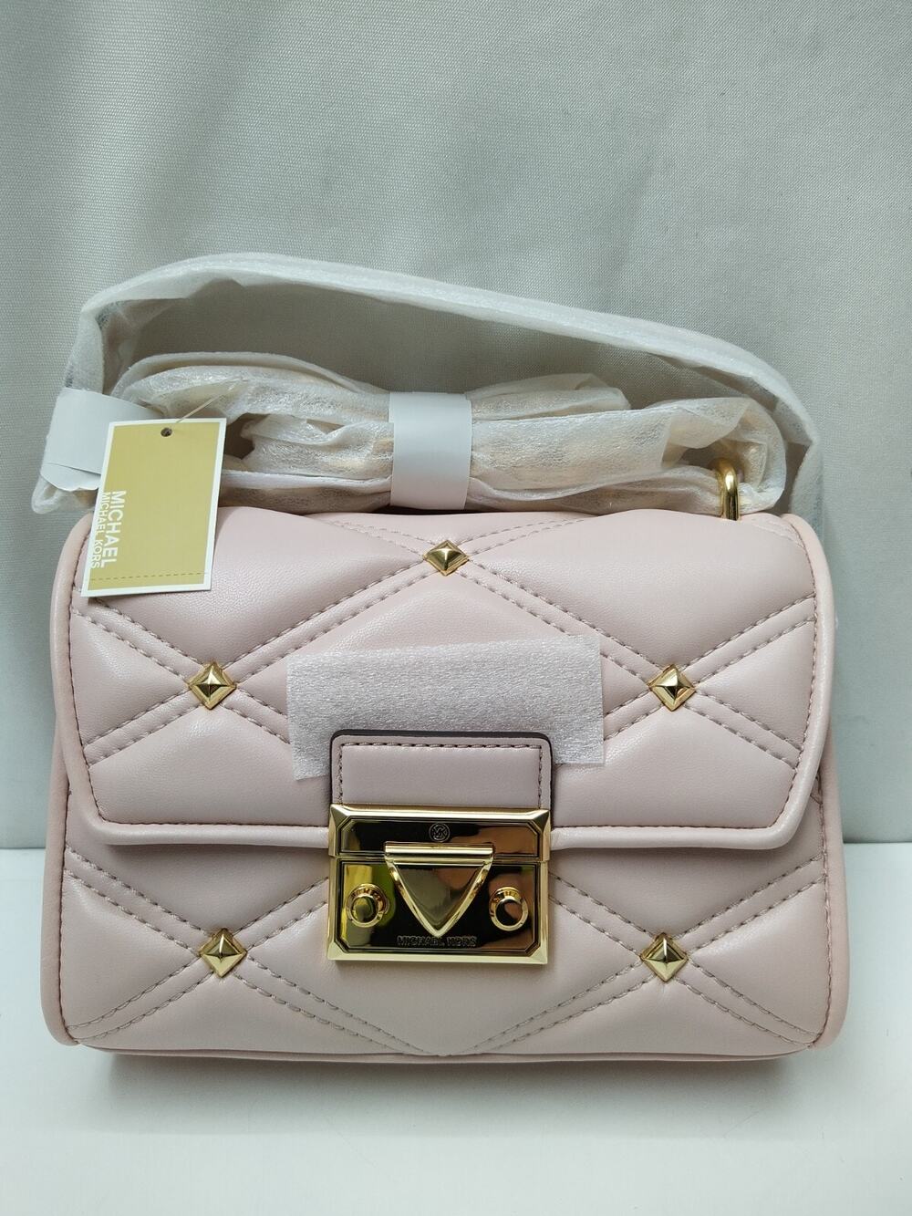 Michael Kors Serena Powder Blush Soft Quilted Leather Crossbody Bag - NWT $548